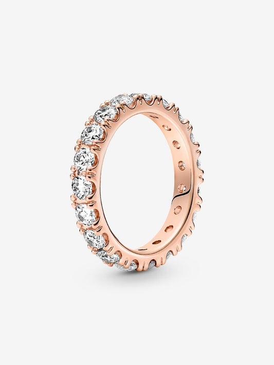 Sparkling Row Eternity Ring ( 14k rose gold plating )