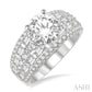 1 1/3 Ctw Diamond Semi-Mount Engagement Ring in 14K White Gold