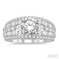 1 1/3 Ctw Diamond Semi-Mount Engagement Ring in 14K White Gold