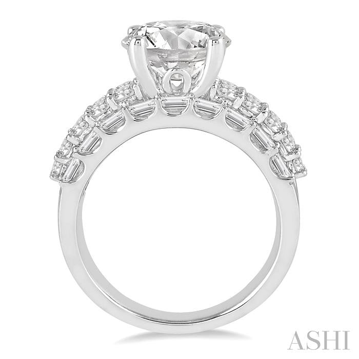 1 3/4 Ctw Diamond Semi-Mount Engagement Ring in 14K white Gold