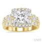 1 1/6 Ctw Diamond Semi-Mount Engagement Ring in 14K Yellow and White Gold