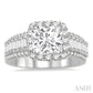 1 1/5 Ctw Diamond Semi-Mount Engagement Ring in 14K White Gold