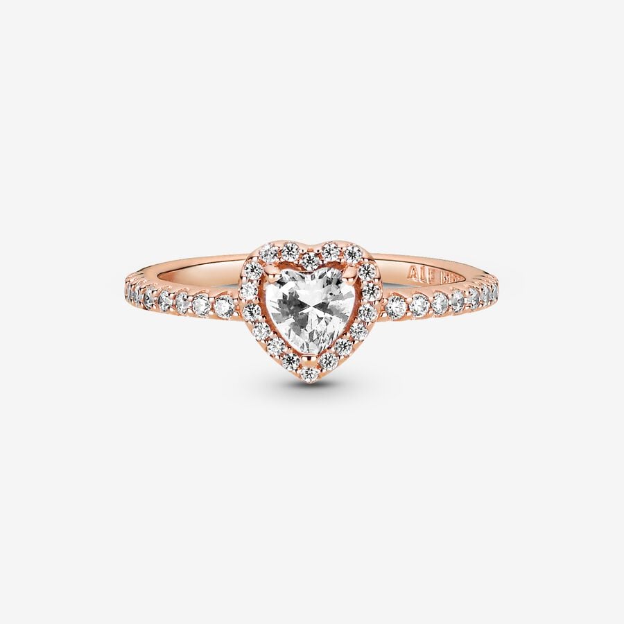 Sparkling Elevated Heart Ring