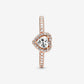 Sparkling Elevated Heart Ring
