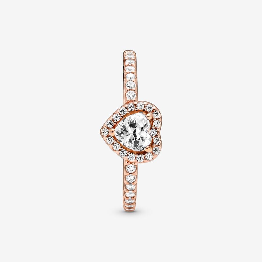 Sparkling Elevated Heart Ring