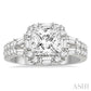 7/8 Ctw Diamond Semi-Mount Engagement Ring in 14K White Gold
