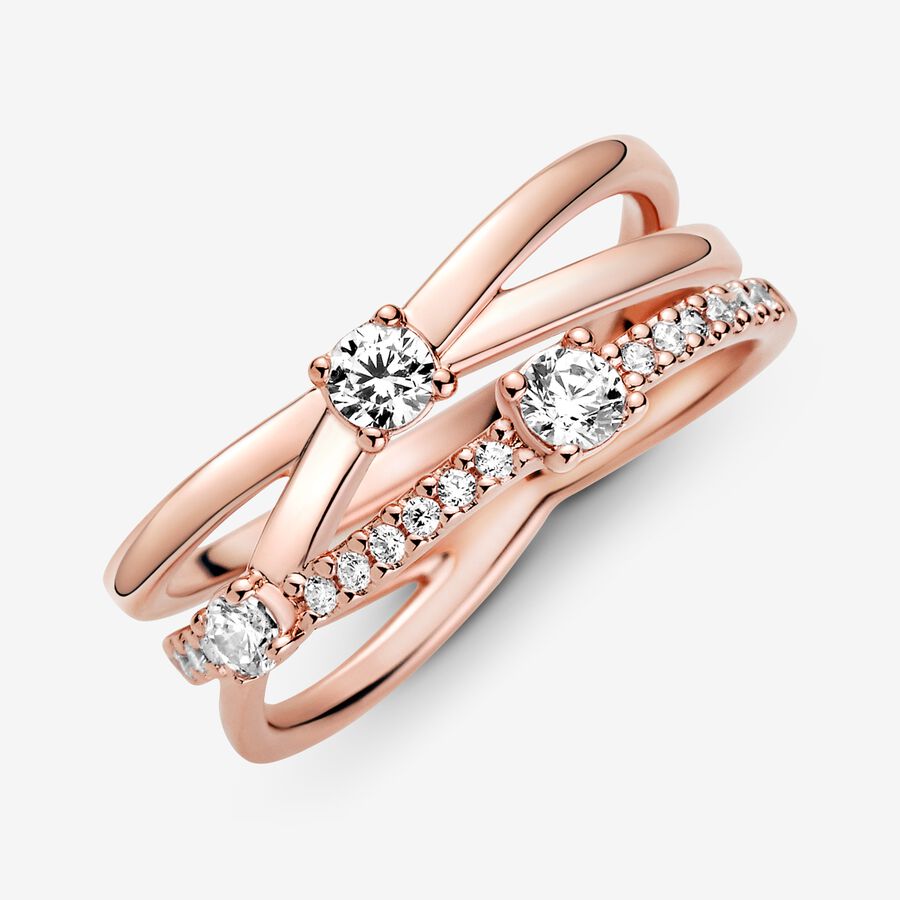 Sparkling Triple Band Ring