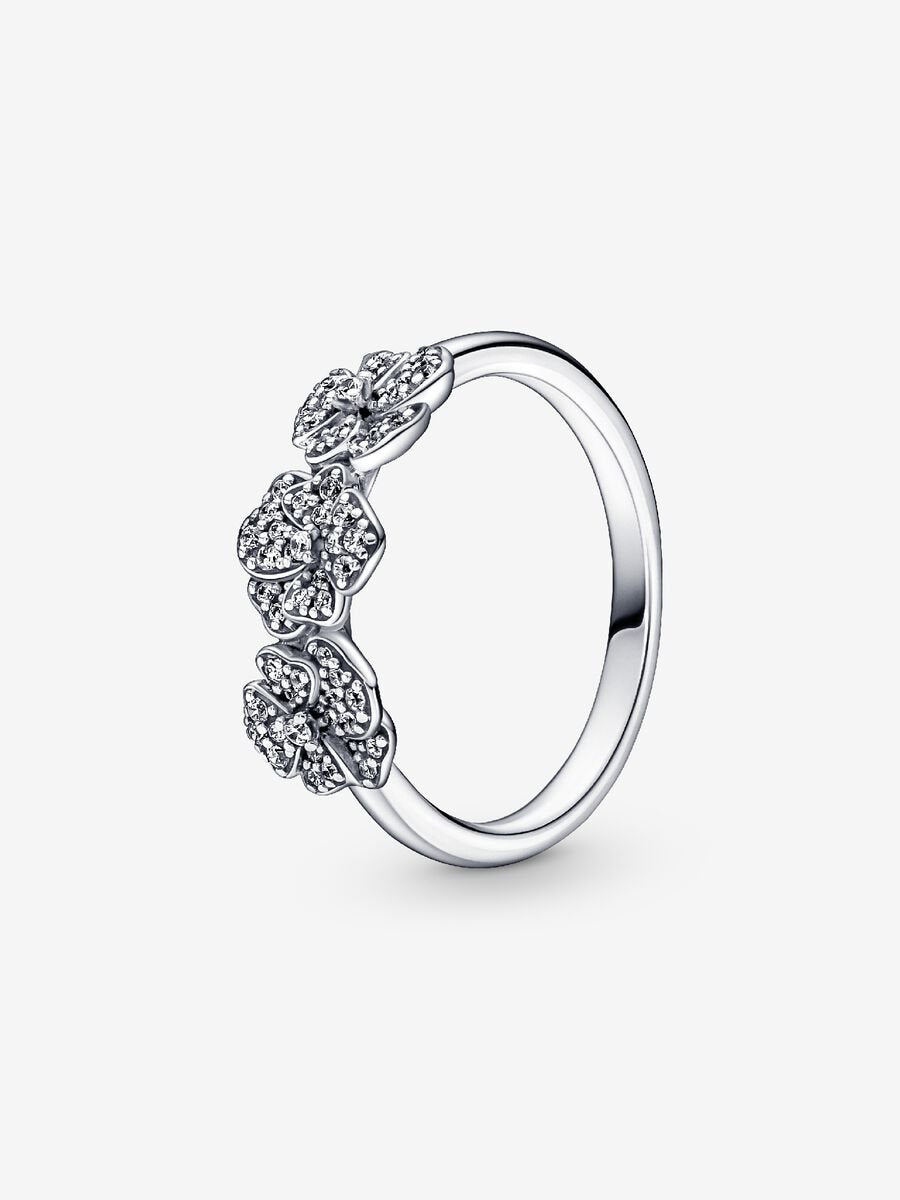 Triple Pansy Flower Ring