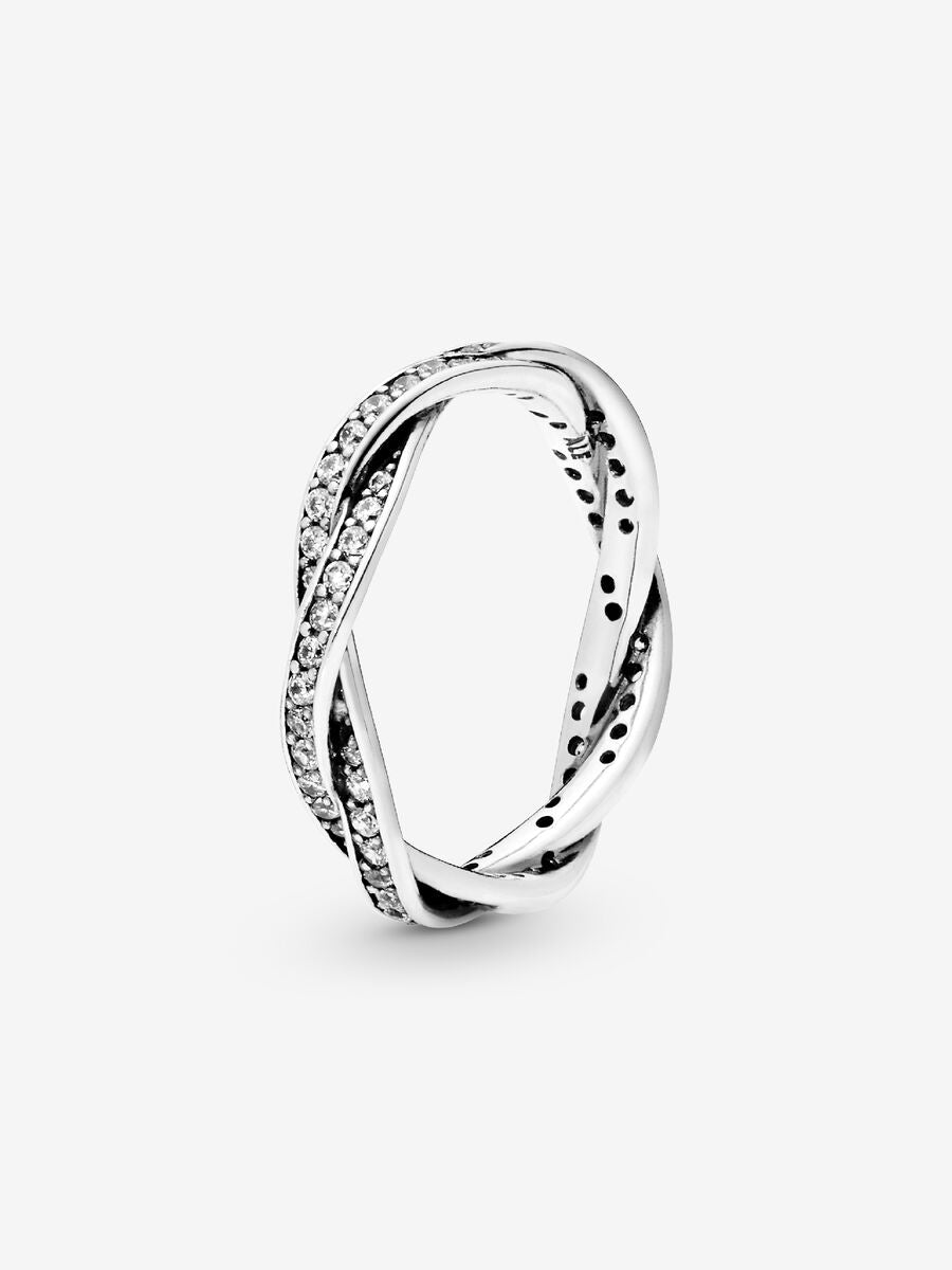 Sparkling Twisted Lines Ring