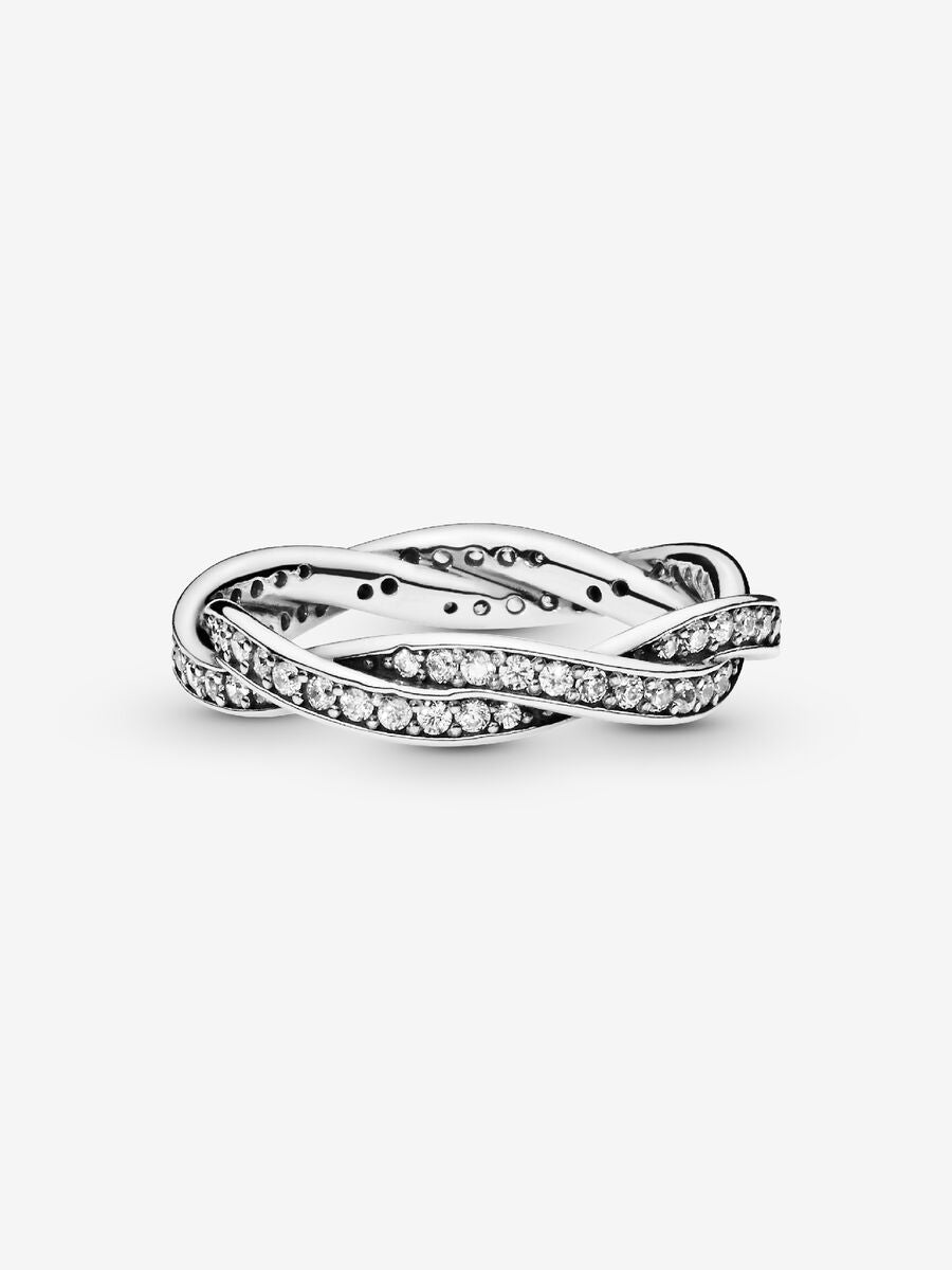 Sparkling Twisted Lines Ring