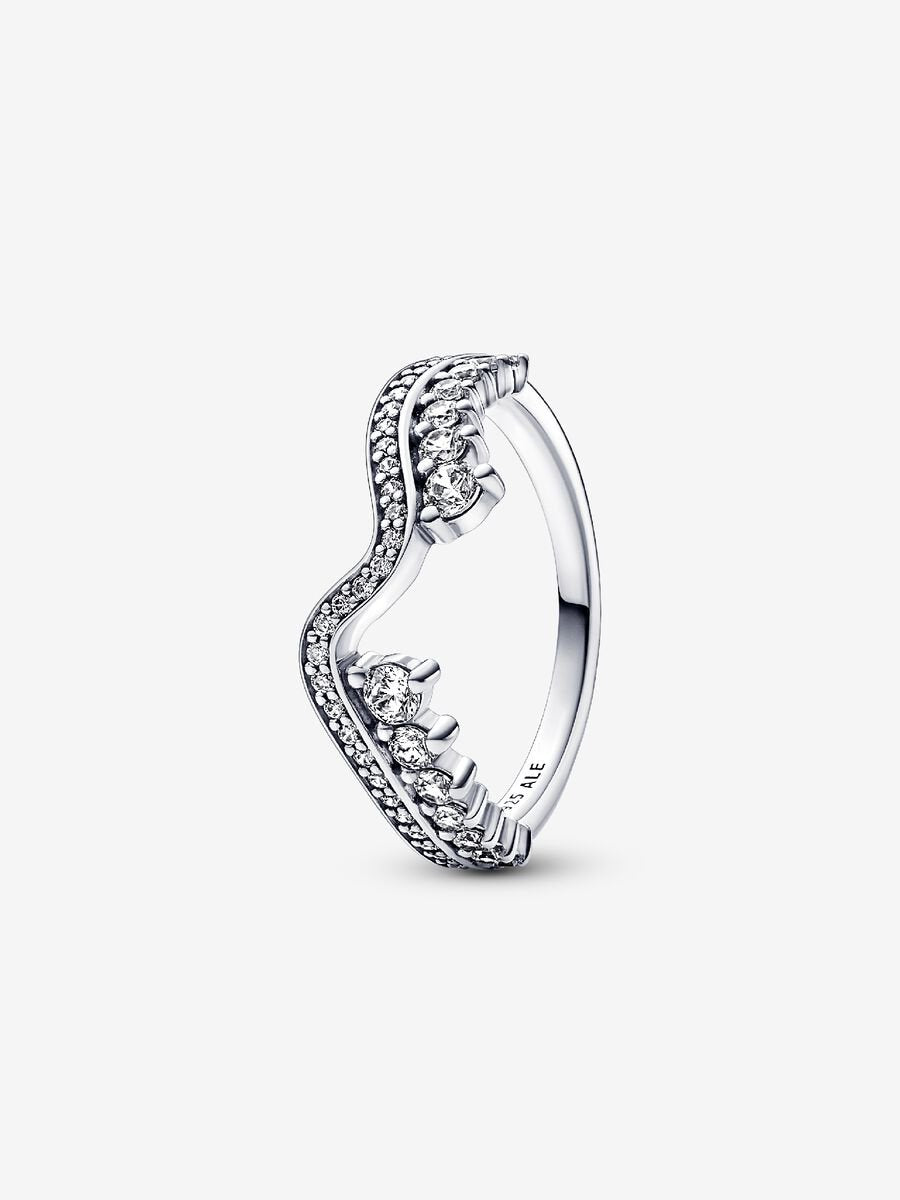 Sparkling Asymmetric Wave Ring