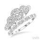 1/2 Ctw Diamond Wedding Set with 1/2 Ctw Round Cut Past Present and Future Engagement Ring and 1/20 Ctw Wedding Band in 14K White Gold