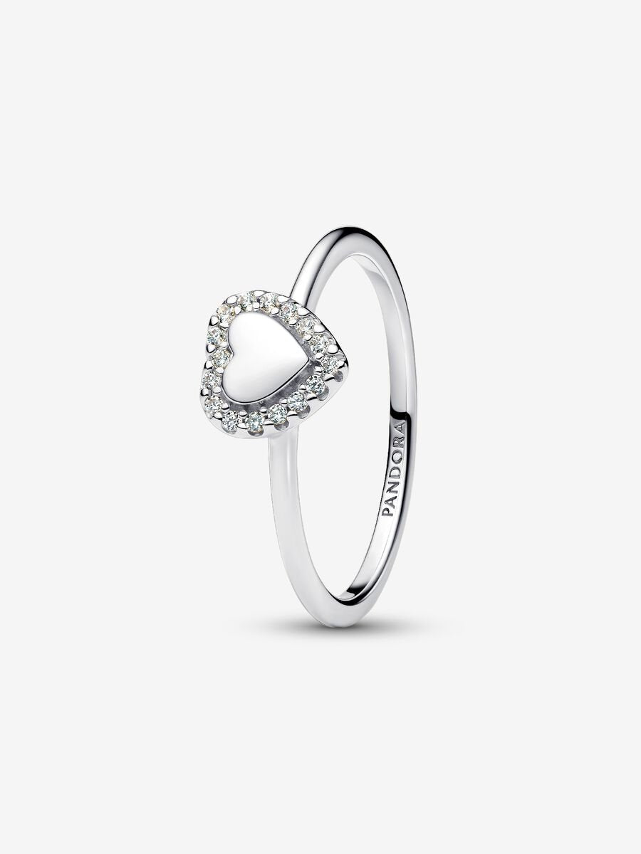 Engravable Heart Halo Ring