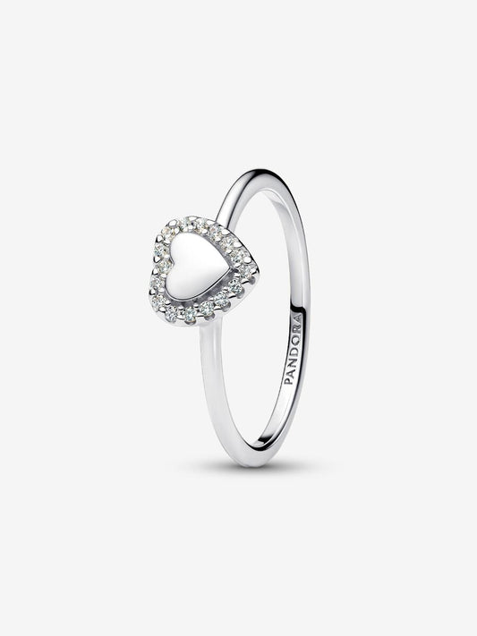 Engravable Heart Halo Ring
