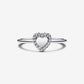 Engravable Heart Halo Ring