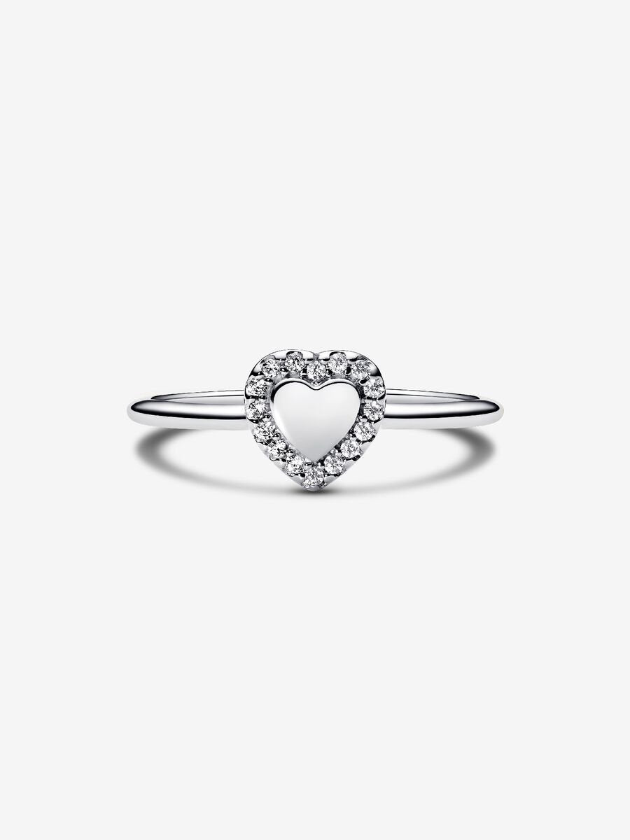 Engravable Heart Halo Ring
