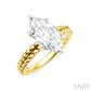 1/10 Ctw Marquise Shape Round Cut Diamond Semi-Mount Engagement Ring in 14K Yellow and White Gold
