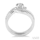 3/8 Ctw Diamond Wedding Set with Engagement Ring and Enhancer in 14K White Gold