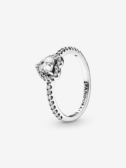 Sparkling Elevated Heart Ring