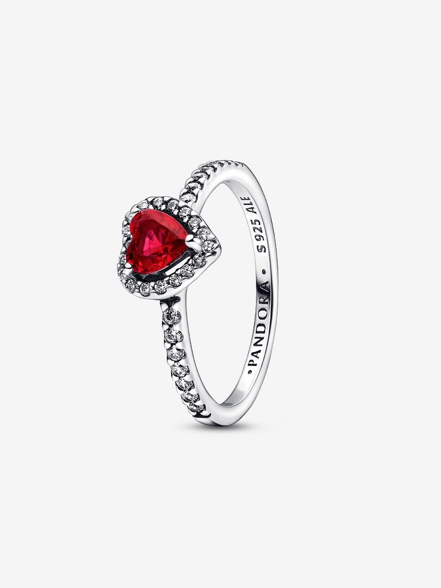 Elevated Red Heart Ring