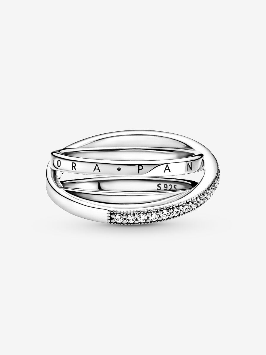 Crossover Pavé Triple Band Ring