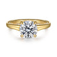 Gabriel & Co. Rosey - 14K Yellow Gold Round Diamond Engagement Ring .34CTW 8MM SEMI