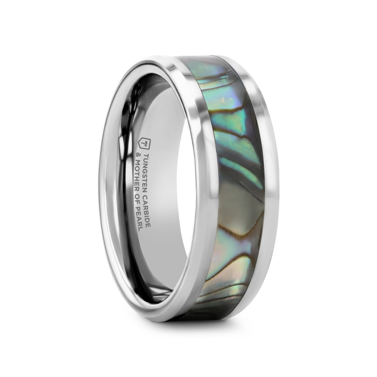 MAUI Tungsten Wedding Band with Mother of Pearl Inlay - 4mm - 10mm - 6mm