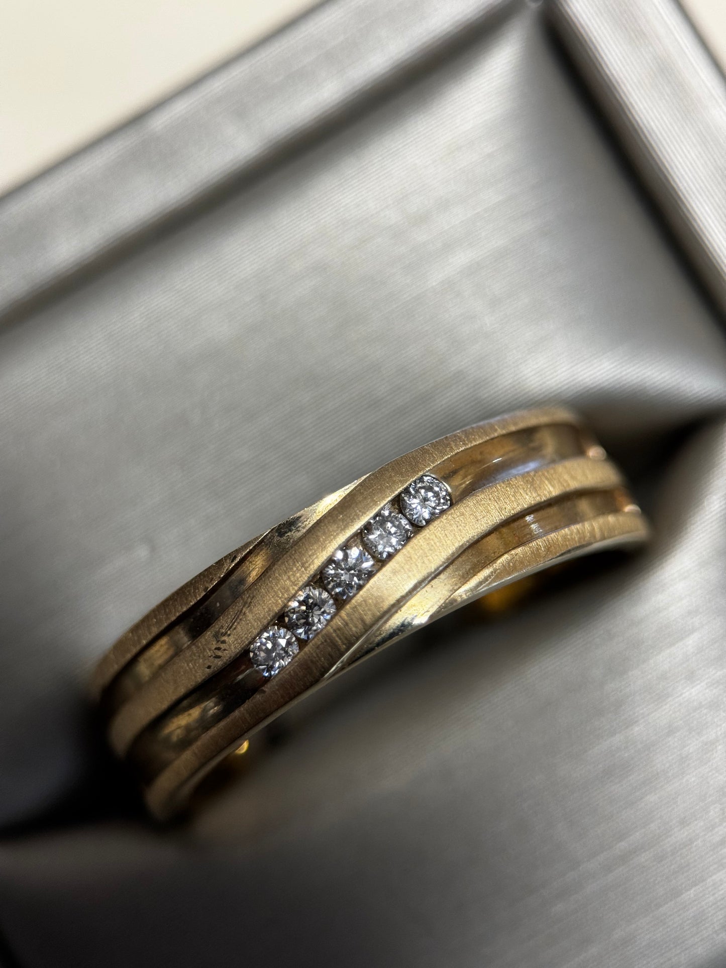 Mens Vintage Estate 14k Yellow Gold Diamond Ring .17ctw