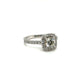 14k White Gold 2 Carat Cushion Shaped Halo Diamond Bridal Engagement Ring GIA