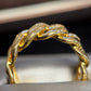 10.5MM CUBAN LINK DIAMOND RING 10k SOLID GOLD .52CTW