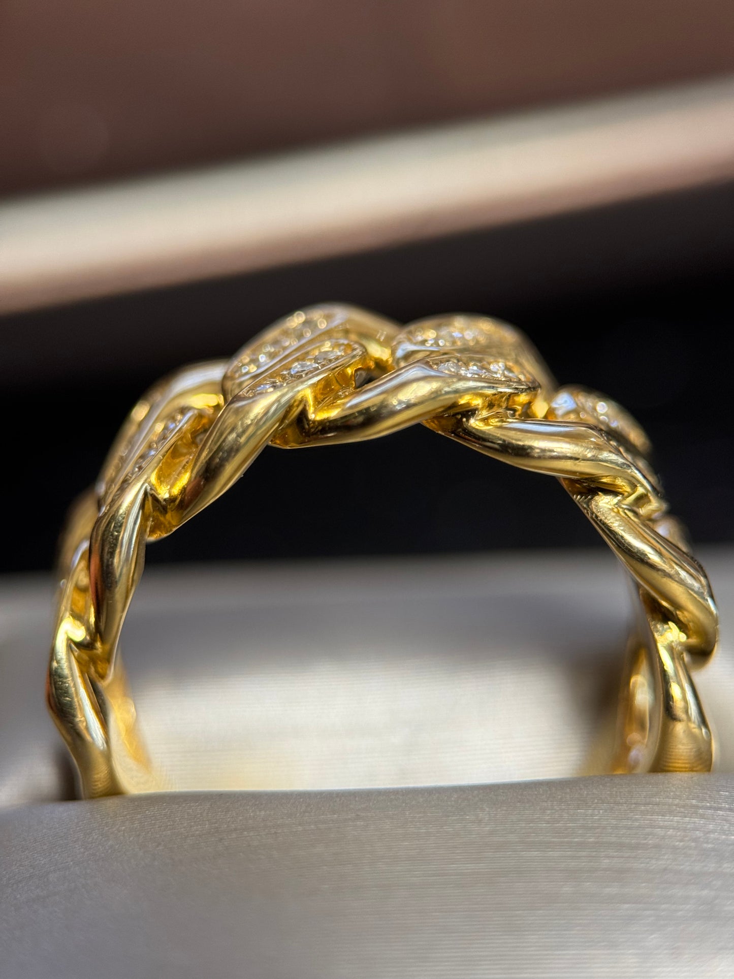 10.5MM CUBAN LINK DIAMOND RING 10k SOLID GOLD .52CTW