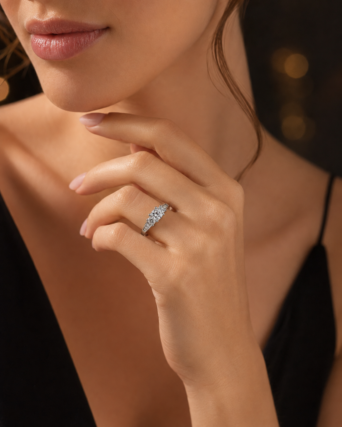 Hi1/2 CTW Princess Cut Three-Stone Diamond Engagement Ring | 14K White Gold