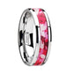 TANGO Tungsten Wedding Ring with Pink and White Camouflage Inlay - 6mm & 8mm