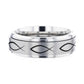 ICHTHYS Spinning Religious Fish Tungsten Carbide Spinner Wedding Band - 8mm