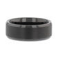ELISE Black Tungsten Ring with Polished Beveled Edges and Brush Finished Center - 4mm - 10mm - 8mm