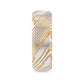 JOFFREY Gold Color Damascus Steel Brushed Beveled Men’s Wedding Band with Repeating Artisan Pattern - 6mm & 8mm