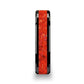 NOVA Black Ceramic Wedding Band with Beveled Edges and Red Opal Inlay - 4mm - 8mm