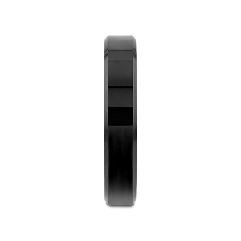 VIENNA Beveled Black Tungsten Band - 4mm - 6mm