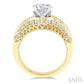 1 1/2 Ctw Baguette and Round Cut Diamond Oval Shape Semi-Mount Engagement Ring in 14K Yellow and White Gold