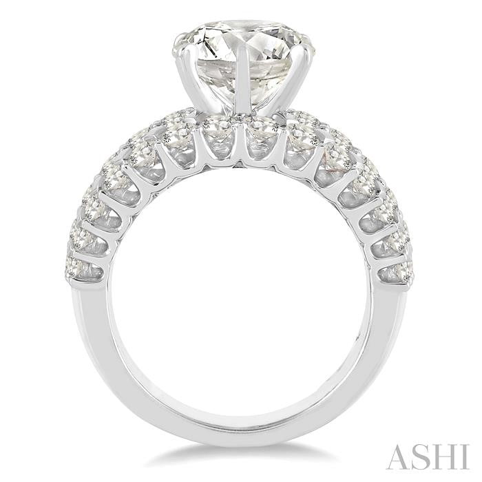 2 1/2 Ctw Diamond Semi-Mount Engagement Ring in 14K White Gold
