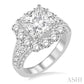 2 Ctw Round Cut Diamond Semi-Mount Engagement Ring in 14K White Gold