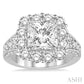 2 Ctw Round Cut Diamond Semi-Mount Engagement Ring in 14K White Gold