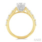 1/2 Ctw Marquise and Round Cut Diamond Semi-Mount Engagement Ring in 14K Yellow and White Gold