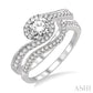 5/8 Ctw Diamond Wedding Set with 1/2 Ctw Round Cut Engagement Ring and 1/6 Ctw Wedding Band in 14K White Gold