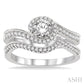 5/8 Ctw Diamond Wedding Set with 1/2 Ctw Round Cut Engagement Ring and 1/6 Ctw Wedding Band in 14K White Gold