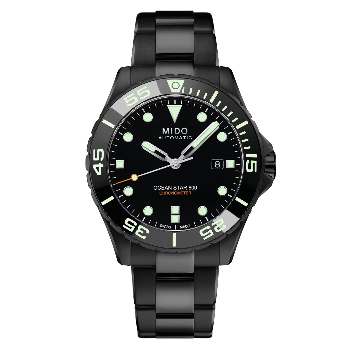 MIDO Ocean Star 600 Chronometer Black Dial Stainless Steel with Black PVD Coating - 43.5mm