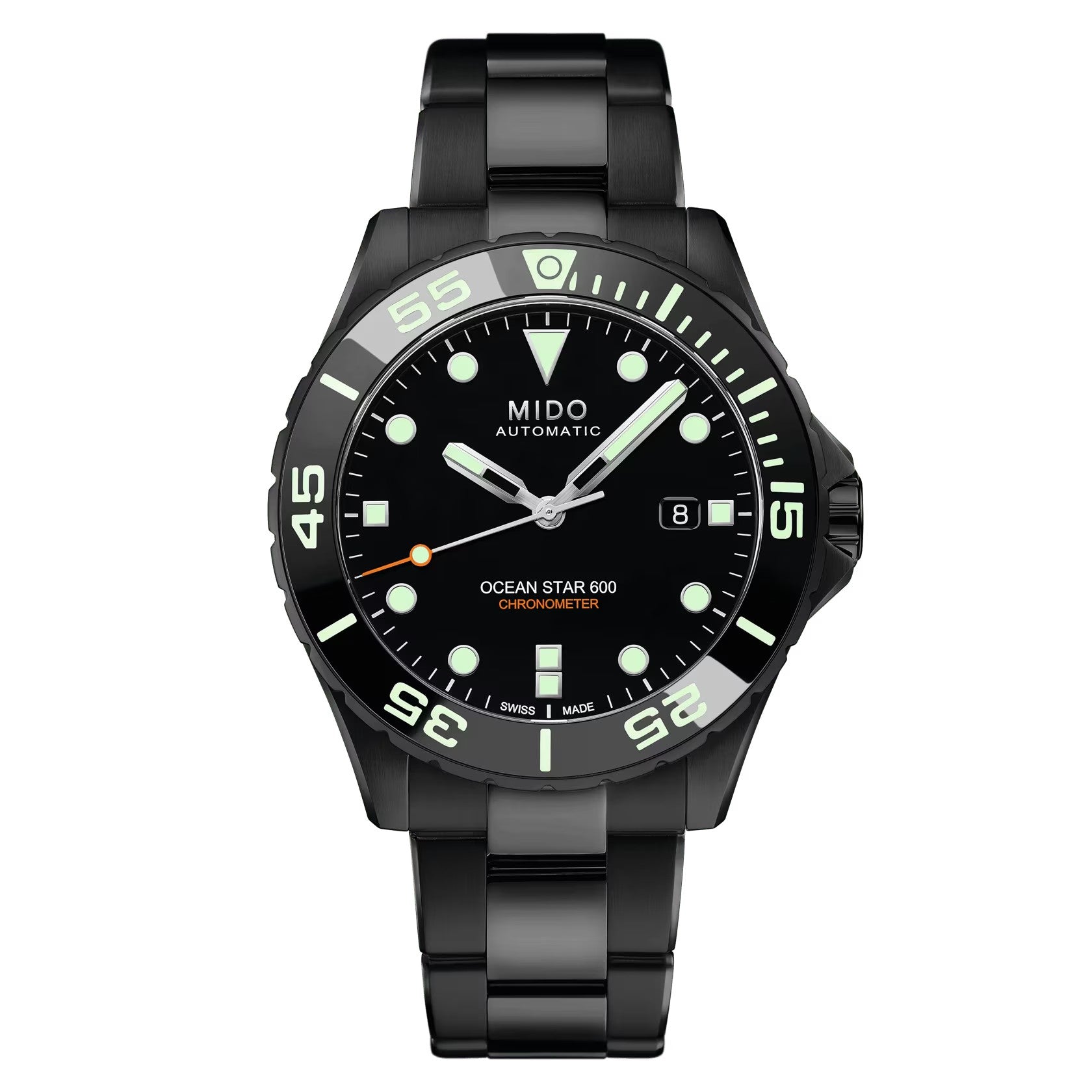 MIDO Ocean Star 600 Chronometer Black Dial Stainless Steel with Black PVD Coating - 43.5mm