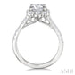 3/4 Ctw Scalloped Oval Centerpiece Circular Shape Round Cut Diamond Semi-Mount Engagement Ring in 14K White Gold