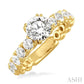 5/8 Ctw Diamond Semi-Mount Engagement Ring in 14K Yellow Gold
