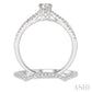 1/2 Ctw Diamond Wedding Set with 3/8 Ctw Round Cut Engagement Ring and 1/10 Ctw Wedding Band in 14K White Gold